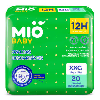 Fralda Descartável Mió Baby Tamanho XXG com 20 Unidades em Oferta na Shopee