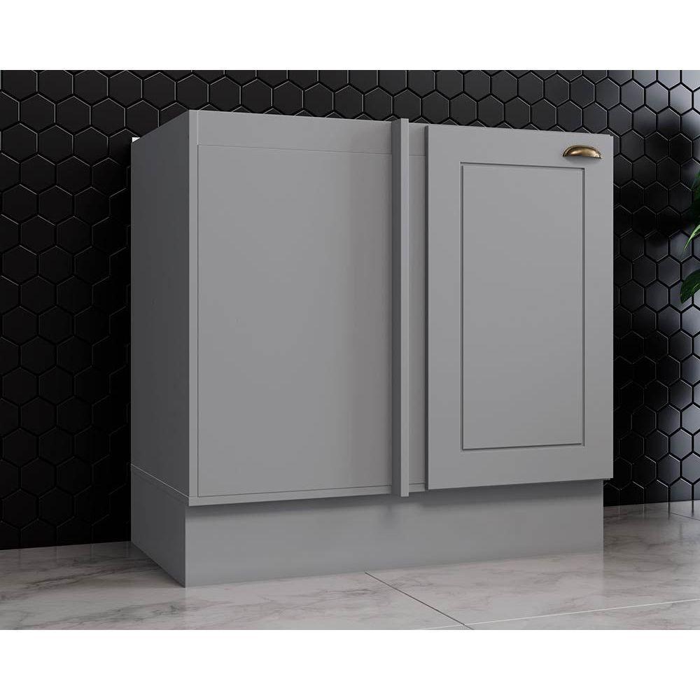 Módulo Cozinha Henn Americana Balcão Canto Reto 1 Porta s/ Tampo 84cm Cinza
