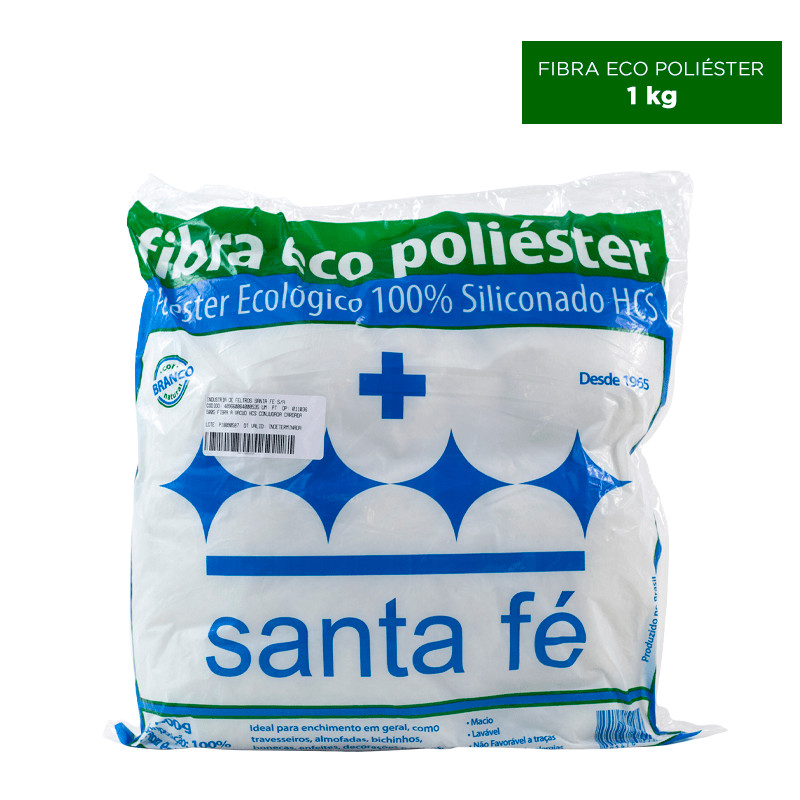 Fibra Eco Poliester para Enchimento Santa Fé 1kg Almofadas Bonecas Pelúcias Artesanato