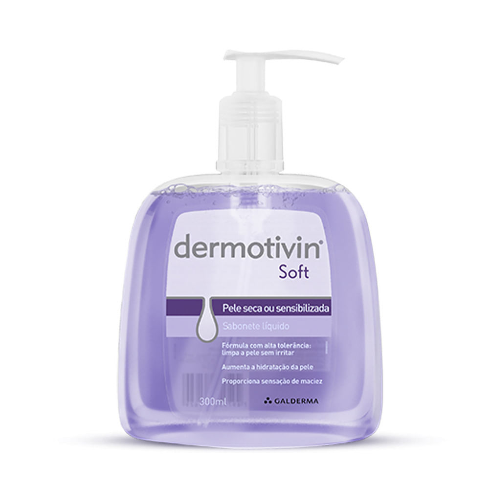 Sabonete Líquido Dermotivin Soft Pele Seca ou Sensibilizada 300ml em Oferta na Shopee