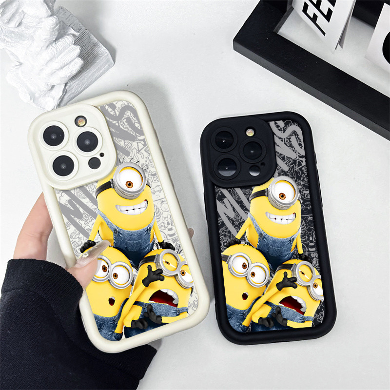 Capinha para iPhone 11 12 13 x xr xs max 14 15 16 17 pro max 8 14 16 Plus capa silicone minions fofo