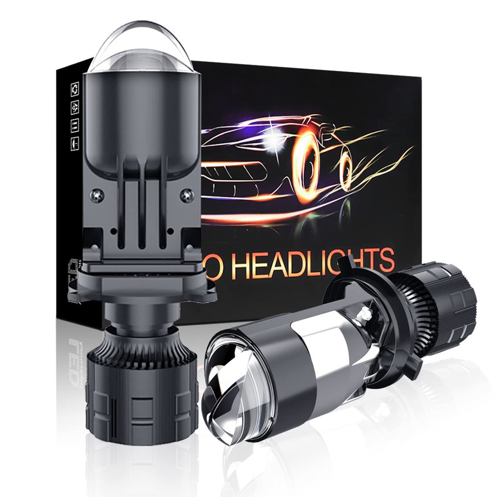 2 Pçs 30000lm 120w H4 LED Projetor Mini Lente Carro H4 Farol Kit Conversão Feixe Alto Baixo 6000K Turbo Ventilador em Oferta na Shopee