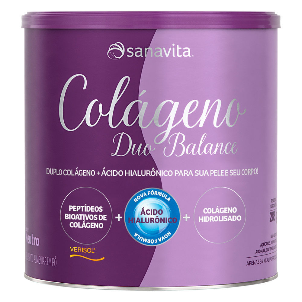 Colágeno Duo Balance Sanavita Sabor Neutro 285g em Oferta na Shopee
