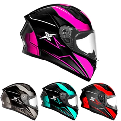 Capacete Fechado Ebf Xtroy Vision FF 526 Moto Preto Rosa Azul