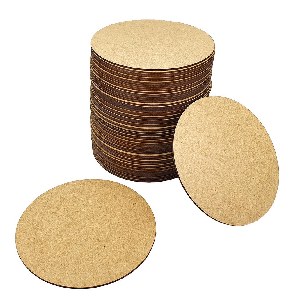 Kit com 10 Bases Sousplat em MDF Cru Redondo Corte a Laser Ideal para Decoração Artesanato e Personalização Diversos Tam