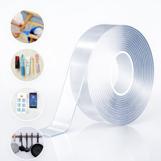 Fita Dupla Face Extra Forte 3M 5M Nano Gel Silicone Adesivo Reutilizável Transparente Impermeável em Oferta na Shopee