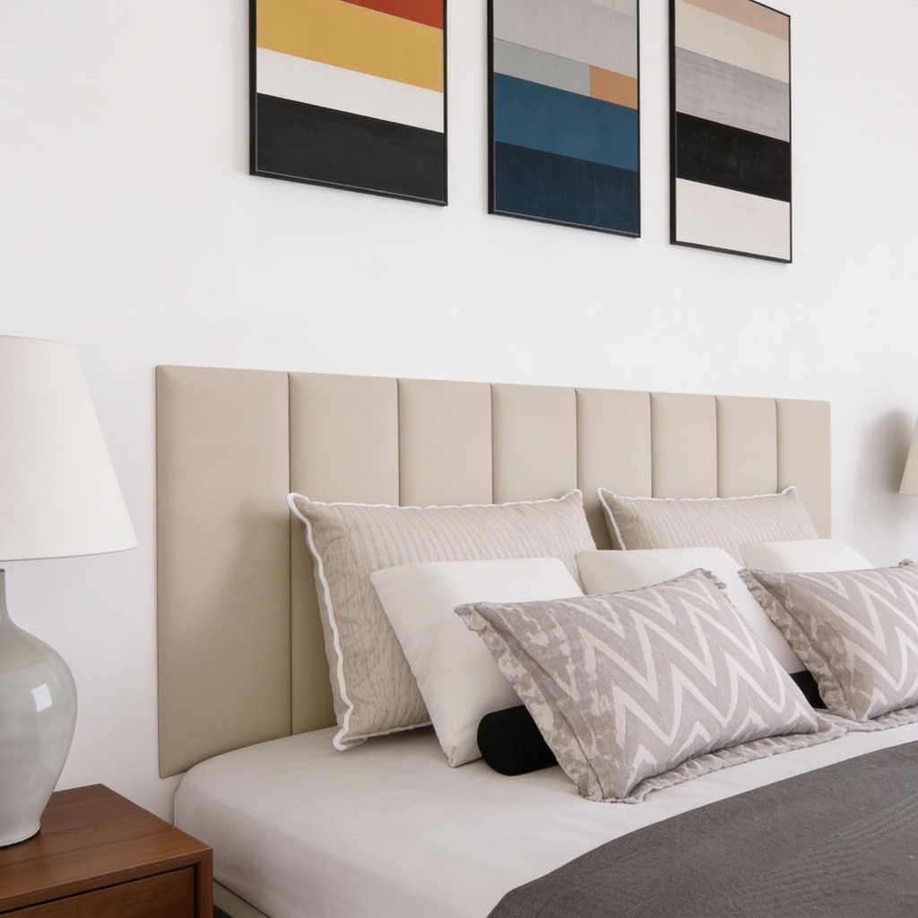 Cabeceira de Cama Solteiro Retangular 45x20cm Cabeceira de Cama Solteiro Box - 5 Placas