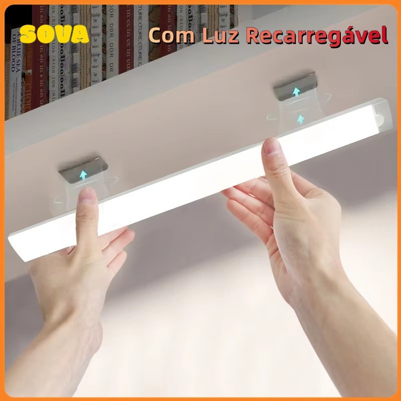SOVA Luz LED Sem Fio Sensor Luminária Inteligente Guarda-Roupa Quarto Conveniência Carregamento USB Presença Movimento
