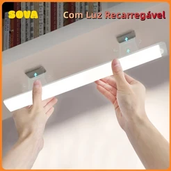 SOVA Luz LED Sem Fio Sensor Luminária Inteligente Guarda-Roupa Quarto Conveniência Carregamento USB Presença Movimento