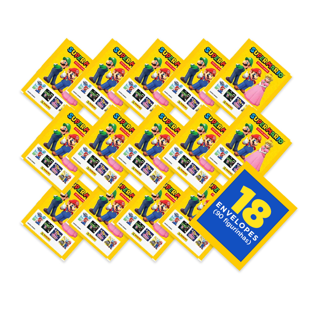 Super Mario 2026 - It’s-a me, Mario! - Contém 18 Envelopes (90 Figurinhas) - Novo - Editora Panini
