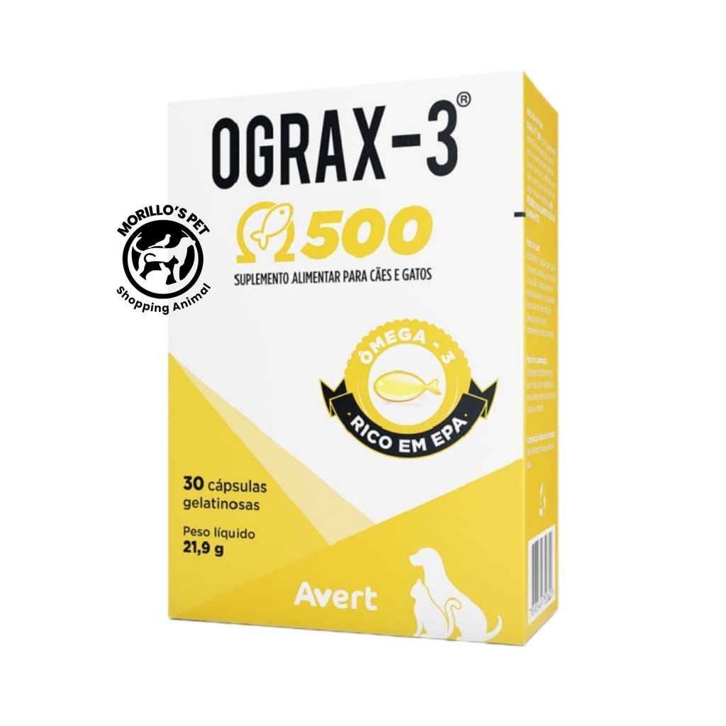 Ograx-3 500 Suplemento Alimentar 30 Cápsulas Ômega 3 AVERT