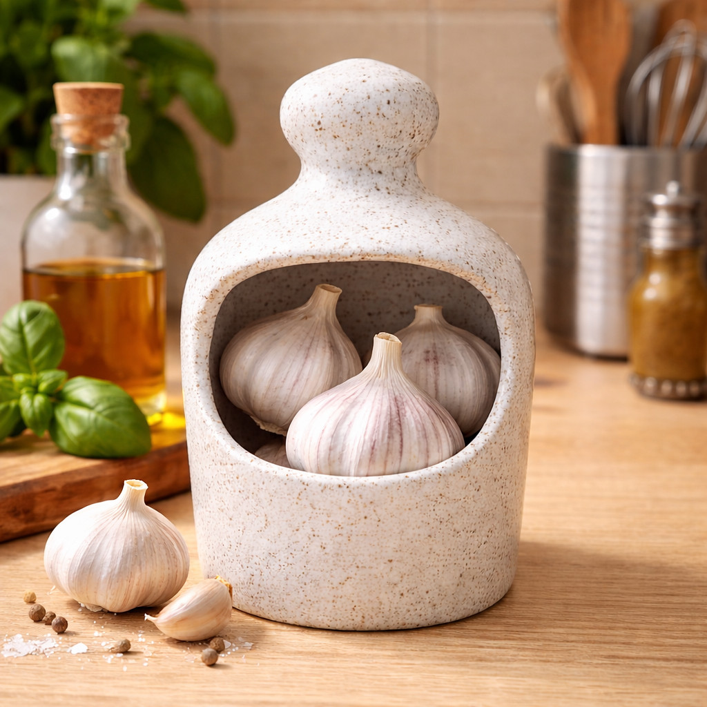 PORTA ALHO SALEIRO BANCADA DE MESA GOURMET EM CERÂMICA ARTESANAL FEITO À MÃO / LOUÇA/ DECORAÇÃO/ SAL