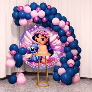 Kit Festa 125 Balões Decoração Lilo Stitch + Fita Arco - Balão Bexiga Liso/Cromado Aniversário em Oferta na Shopee