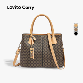 (Lovito Carry) Casual Grande Capacidade Bolsa de Ombro Tote para mulheres LR25E018 em Oferta na Shopee