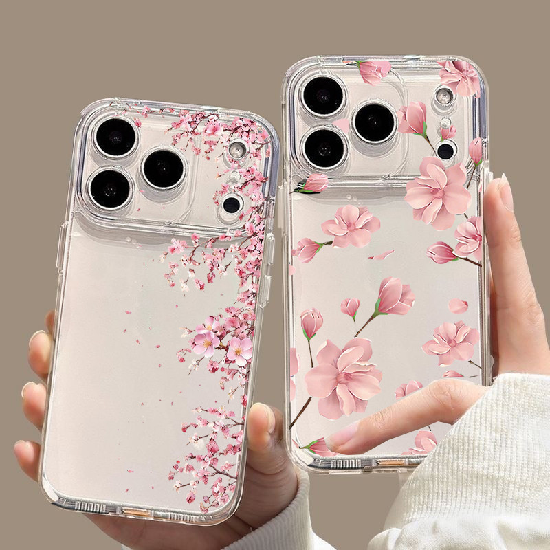 Linda Flor De Cerejeira Rosa Planta Capa Para Xiaomi Redmi Note 15 Pro Plus 5G 13 12 4G 13C 14C Shell Macio Transparente