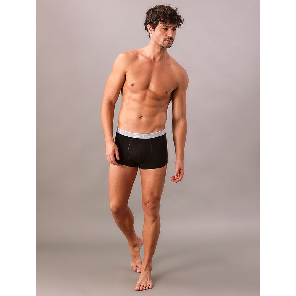 Kit 2 Underwear Trunk Cintura Baixa de Algodão Clássica Cuecas Calvin Klein - Preto
