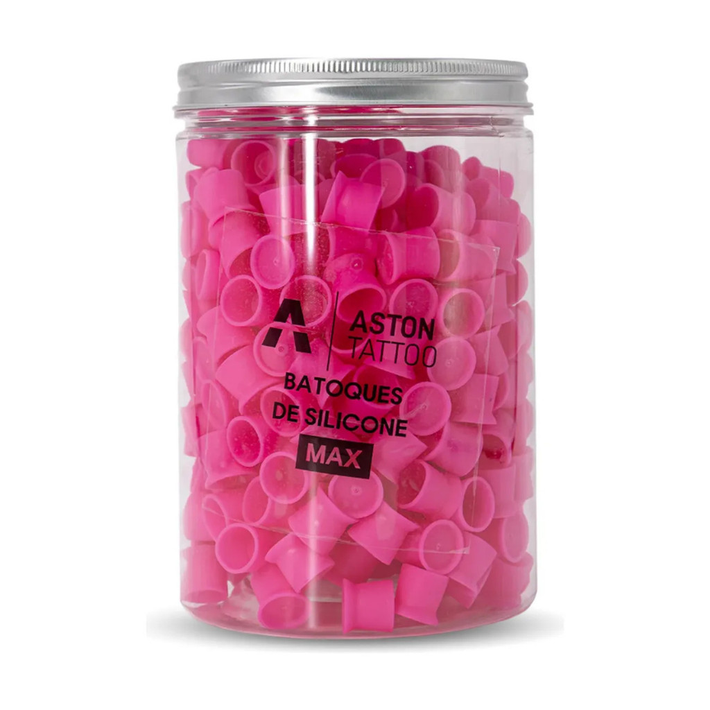 Batoque de Silicone Aston ROSA P para Tatuagem Tattoo - 300 Unidades