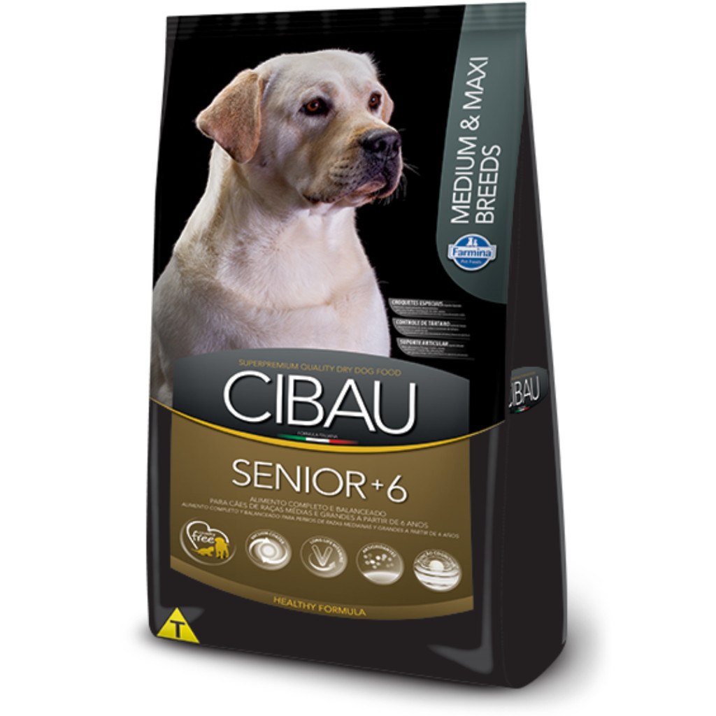 Ração Cibau Sênior 6+ Medium e Maxi Breeds para Cães de Raças Médias e Grandes 12kg em Oferta na Shopee