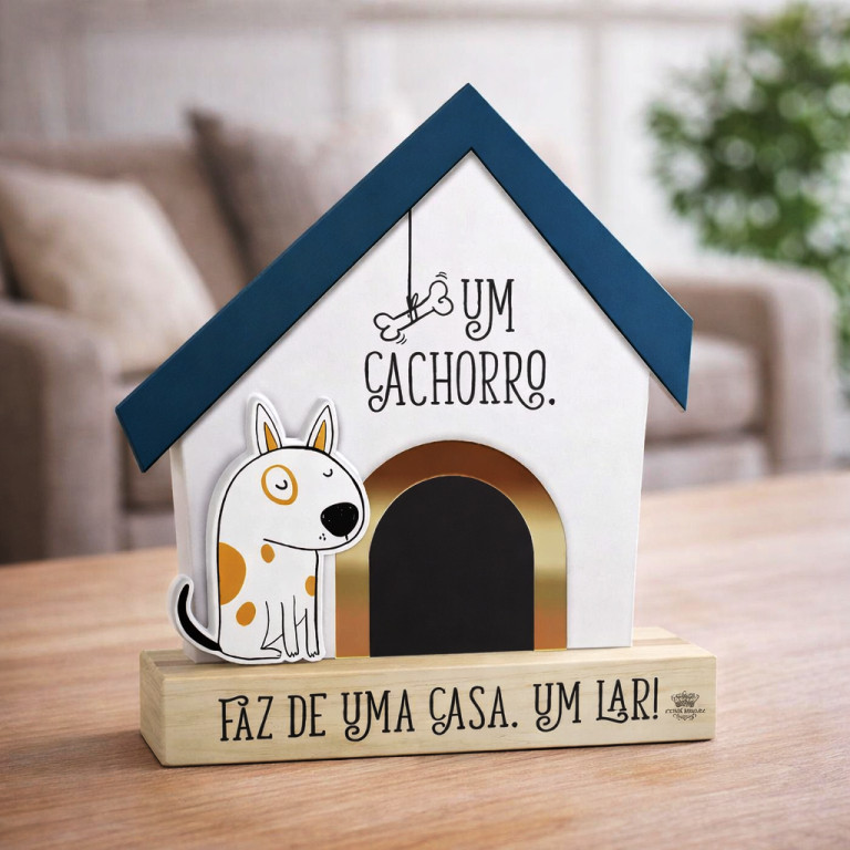 Decoração de Mesa com Pedestal - Um Cachorro Faz de Uma Casa um Lar