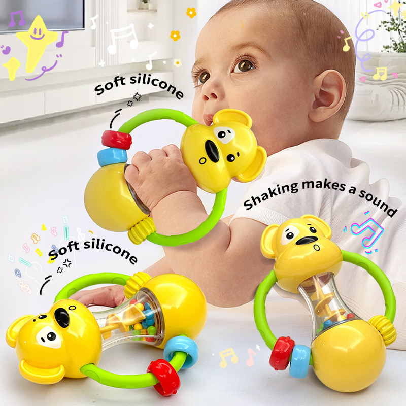 Bebê Meninos Meninas Brinquedo Bola Chocalhos Mordedor Molar ABS Plástico Mão Sino Crianças Treinamento Sensorial Toy3