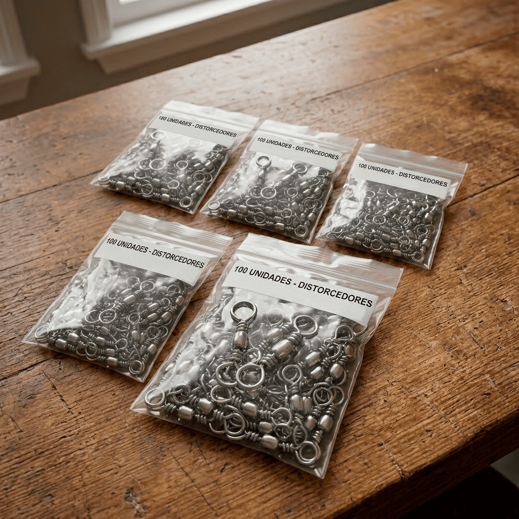 Girador Destorcedor de Pesca Nickel Pacote com 100 PC - N 4