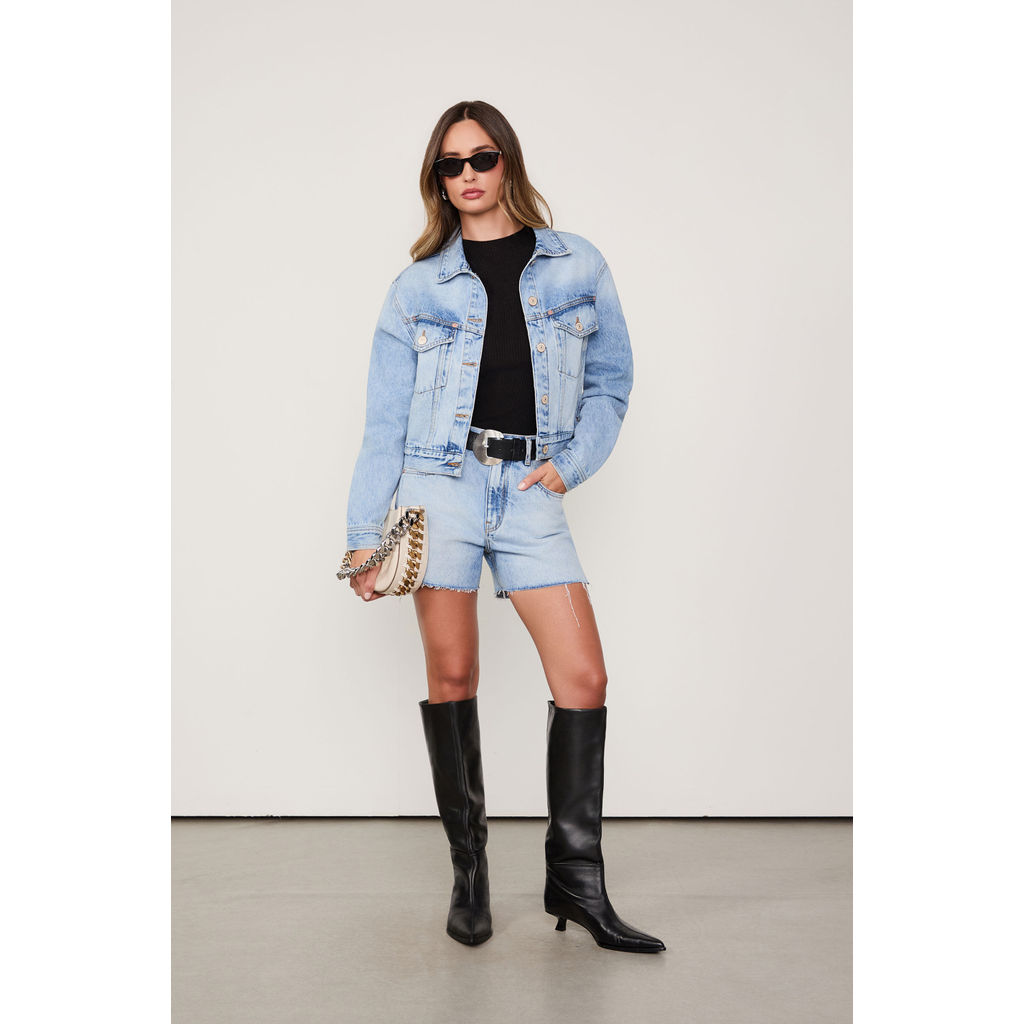 Bermuda Jeans Basic Fenda Lateral Animale Jeans
