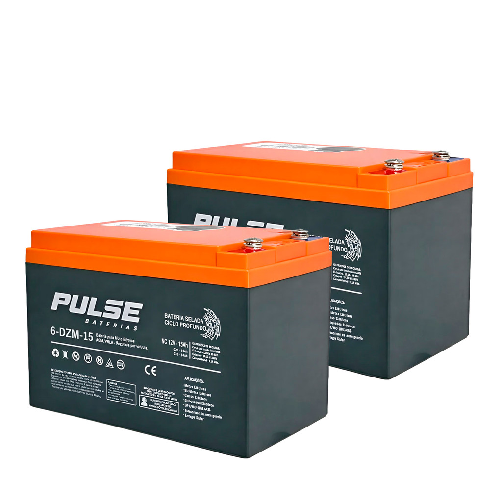 KIT 2 BATERIAS PULSE 12V 15AH