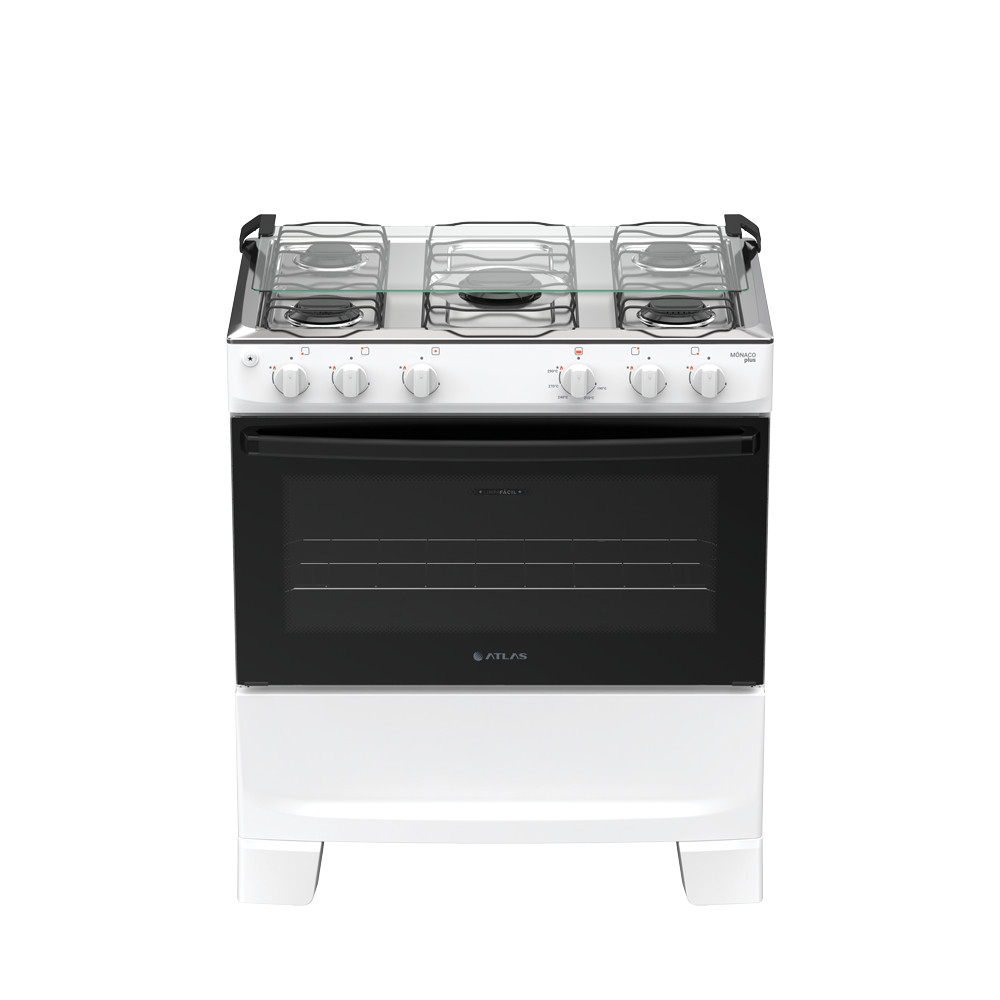 Fogão 5 bocas Atlas Mônaco Plus Automático Mesa Inox em Oferta na Shopee