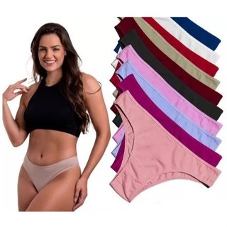 Kit Calcinhas Tanga Básica Confortável com Forro de Algodão em Oferta na Shopee