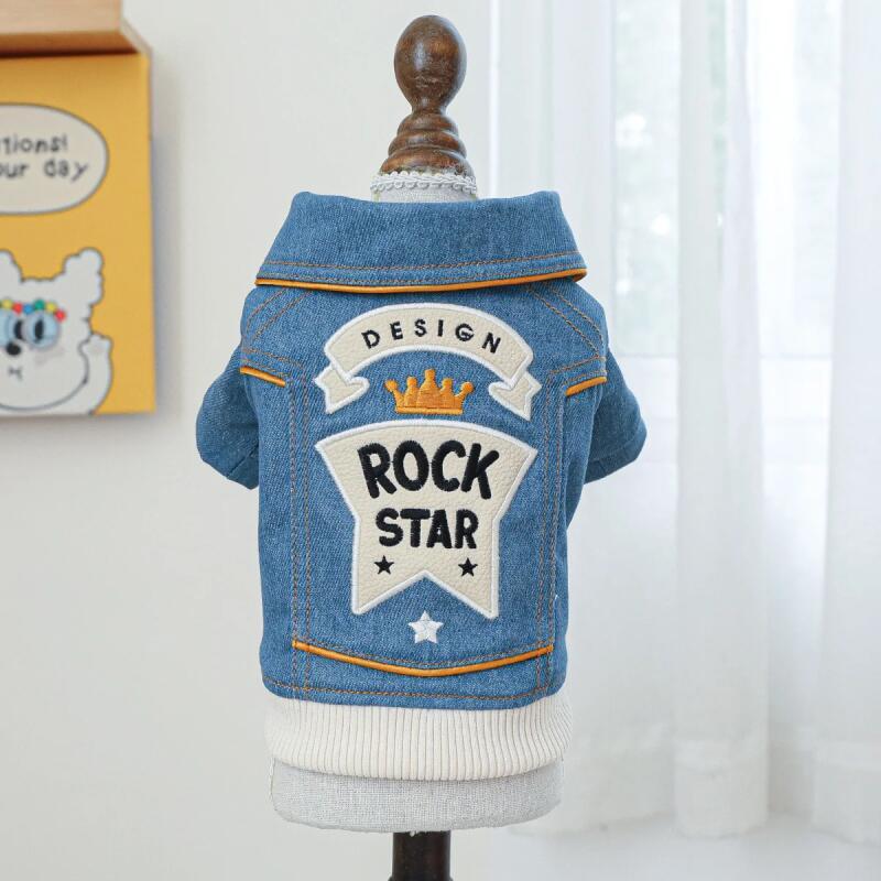 Roupa para Animais de Estimação, Casaco de Denim Estiloso para Cães e Gatos na Primavera, Adequado para Cães de Pequeno