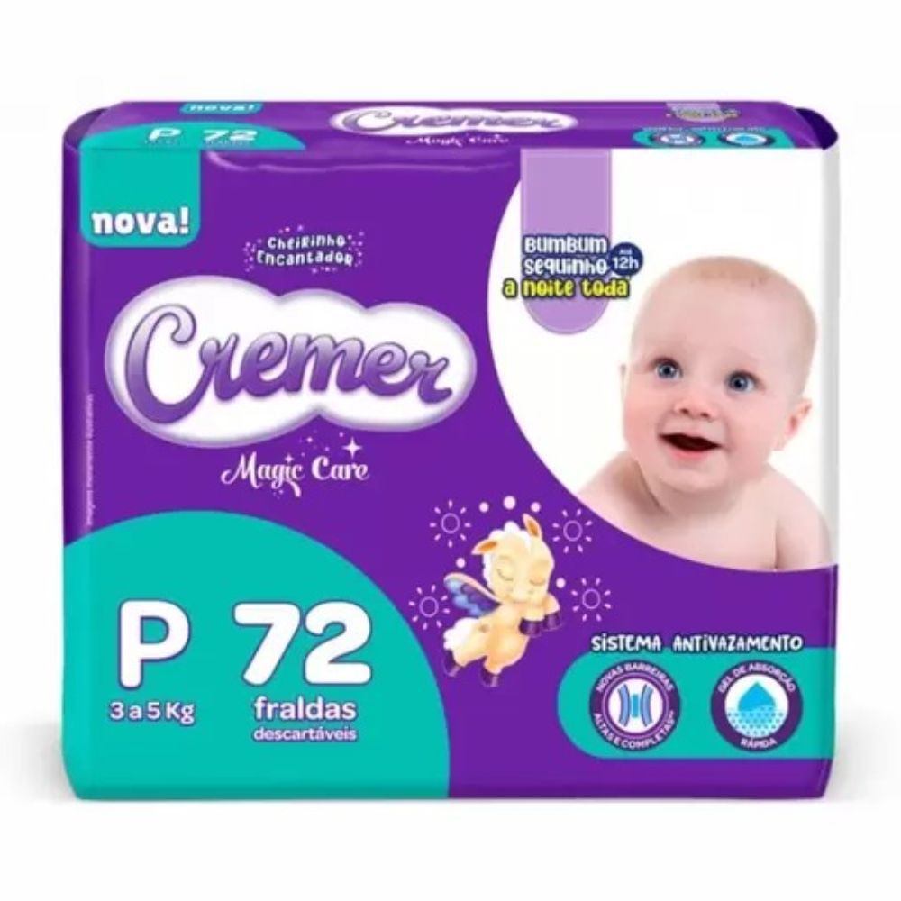Fralda Cremer Magic Care P 72 Unidades