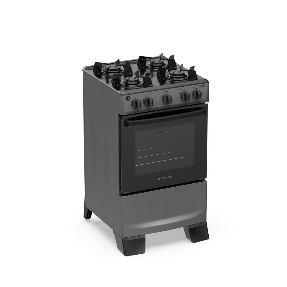 Fogão 4 Bocas Atlas Mônaco Lustro com Mesa de Aço Bivolt em Oferta na Shopee