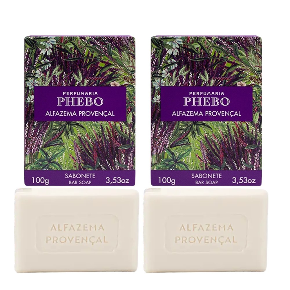 Kit 2 Sabonete Phebo Alfazema Provençal em Barra Cremoso 100g