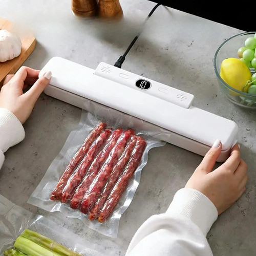 Maquina Embaladora Branca Digital Alimento A Vácuo + Bolsa