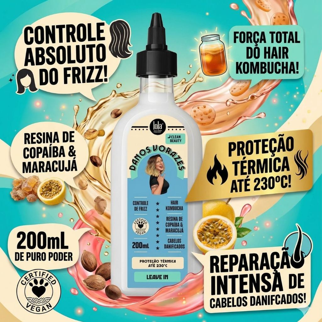 Leave-in Danos Vorazes 200ml – Lola Cosmetics em Oferta na Shopee