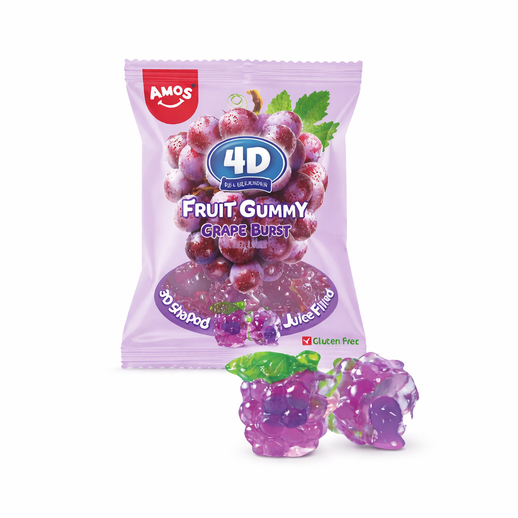 Bala Fruit Gummy Grape Burst 4D