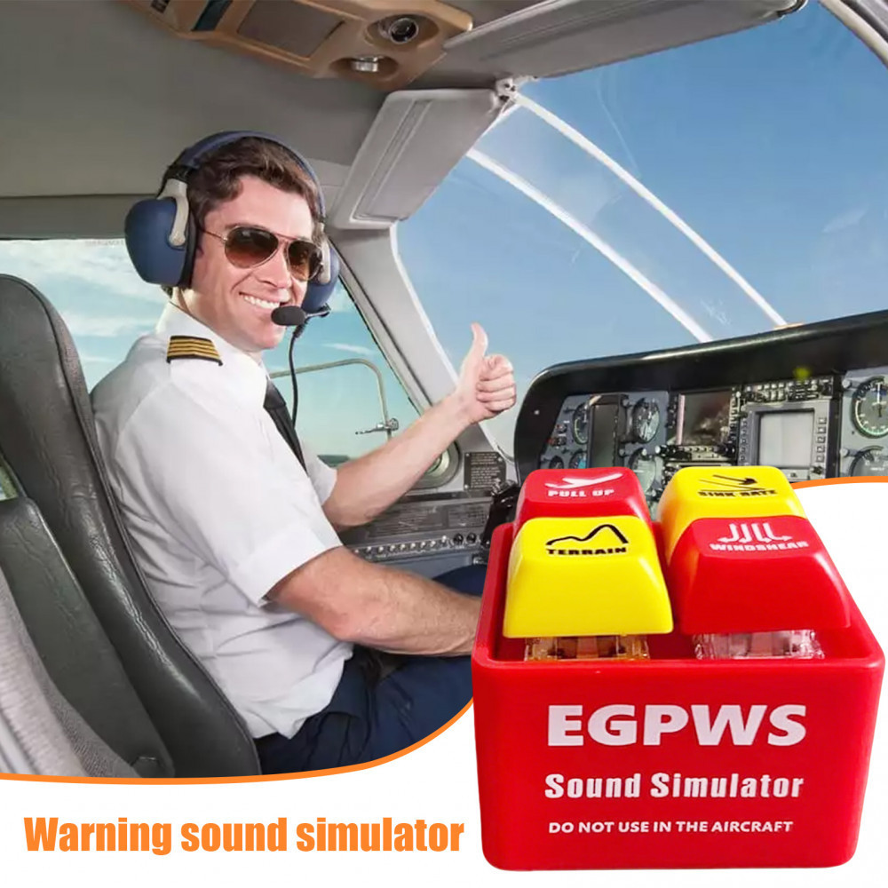 Simulador de Som de Alerta EGPWS Boeing 737/Airbus com Luz LED, Chaveiro de Alerta de Avião para Tripulação e Pilotos Ro
