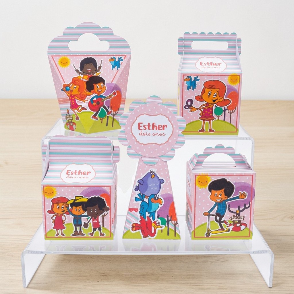 Personalizados 3 PALAVRINHAS ROSA  (PEGUE E MONTE) - kit festa - lembrancinha - aniversario - caixinhas personalizadas