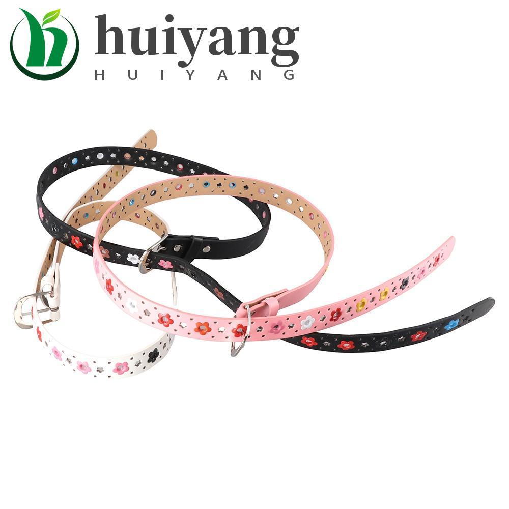 HUIYANG Crianças Cinto Meninas PU Couro Oco Borboleta Flores Cintos Ajustáveis