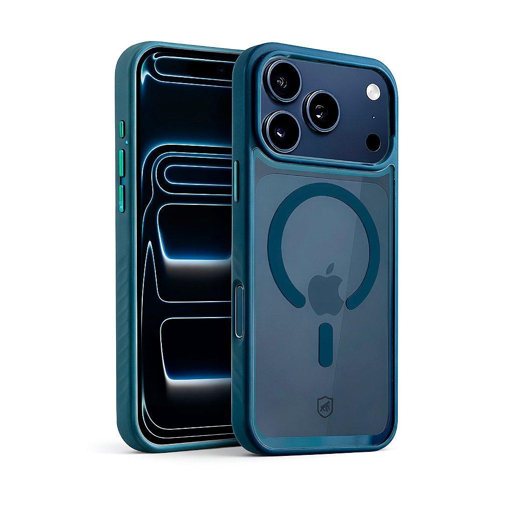 Capa case capinha para iPhone 17 Pro Max - Magsafe Wave Transparente - Azul - Gshield em Oferta na Shopee