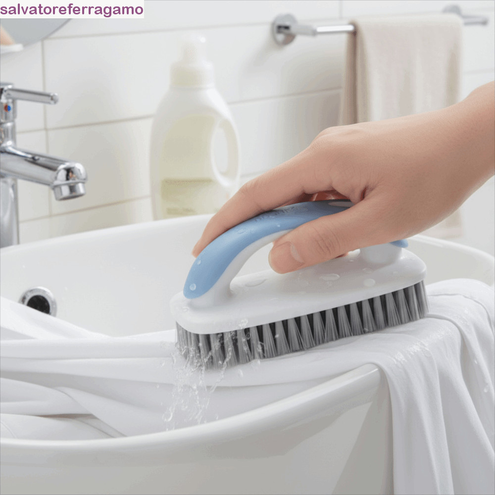 Purificador De Manchas Para Lavanderia SALVATOREFERRAGAMO , Escova Esfregar Sapatos De Cerdas Macias Com Cabo Longo , De