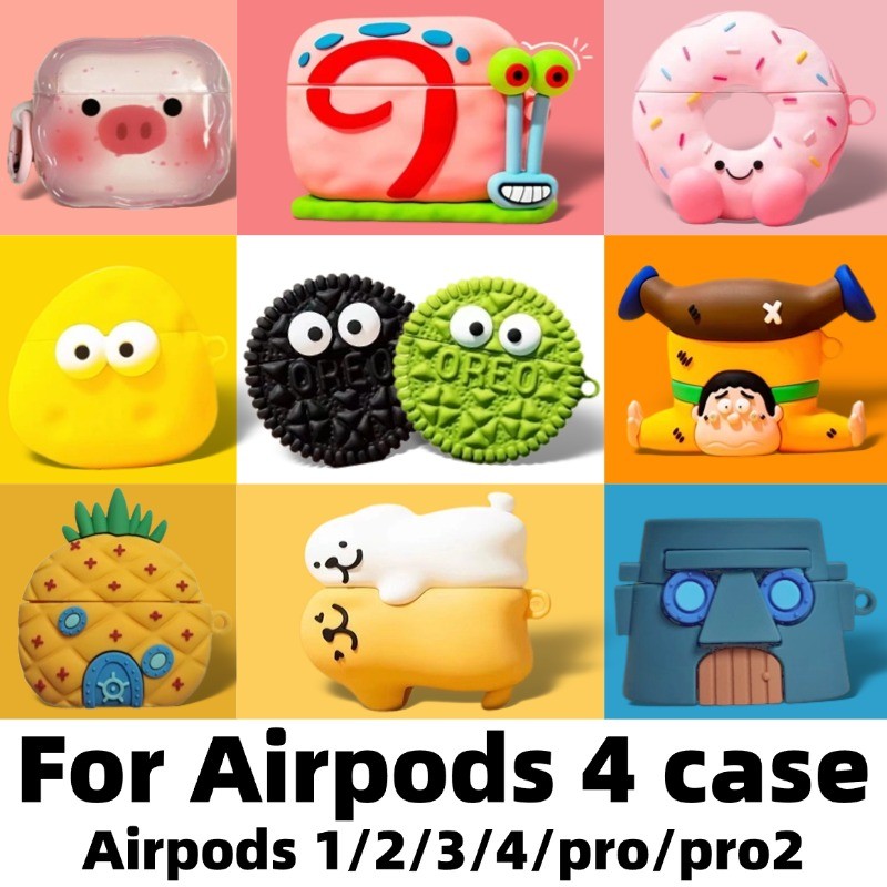 Para AirPods Caso 1/2/3/4 Dos Desenhos Animados Pro/inPods 12/Gen 3gen tpu silicone Macio Gota À Prova De Choque Fone De