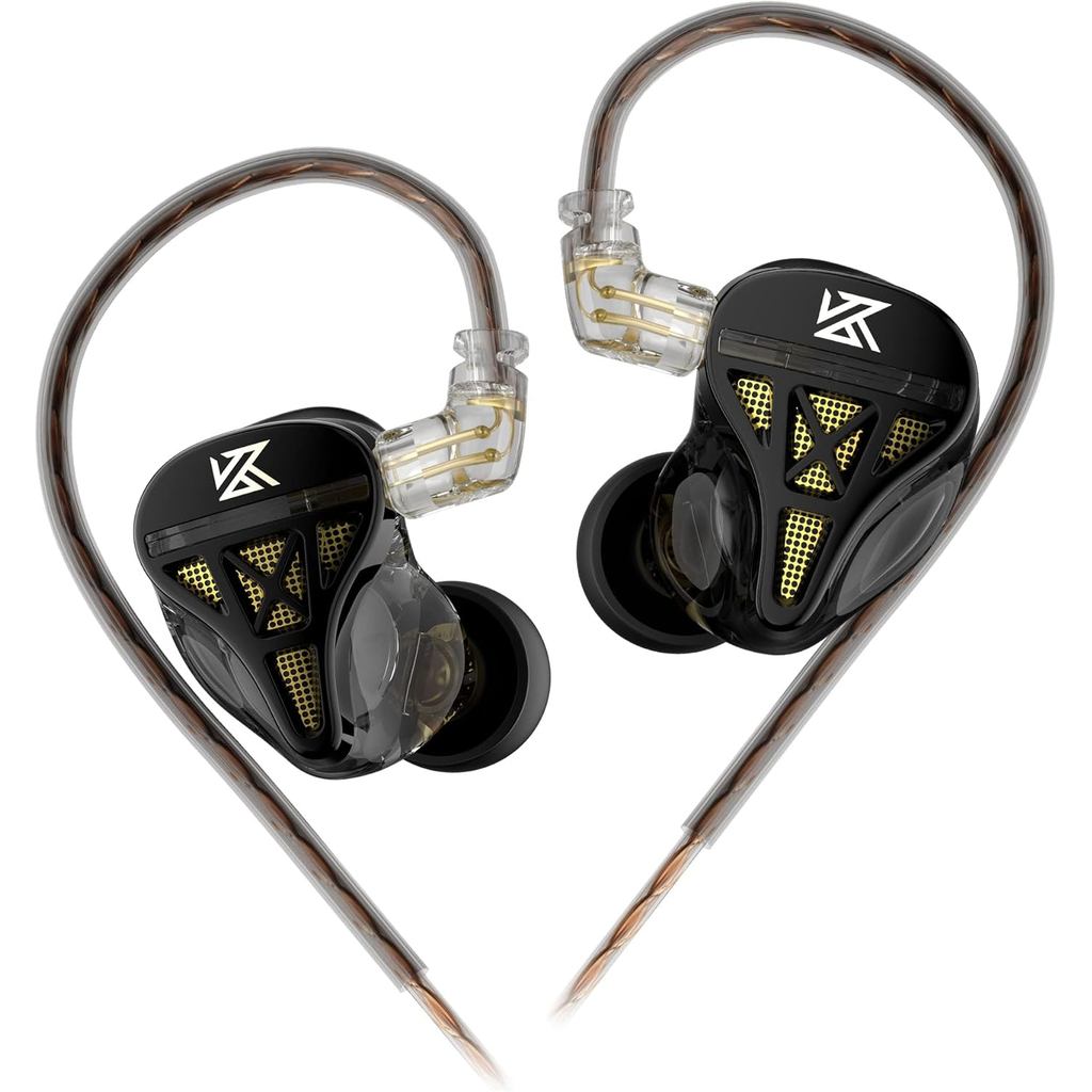 Fone de Ouvido com Fio, KZ DQS HiFi com Drivers Dinâmicos, Fone de Ouvido Intra-auricular, Fones de Ouvido KZ para Jogos