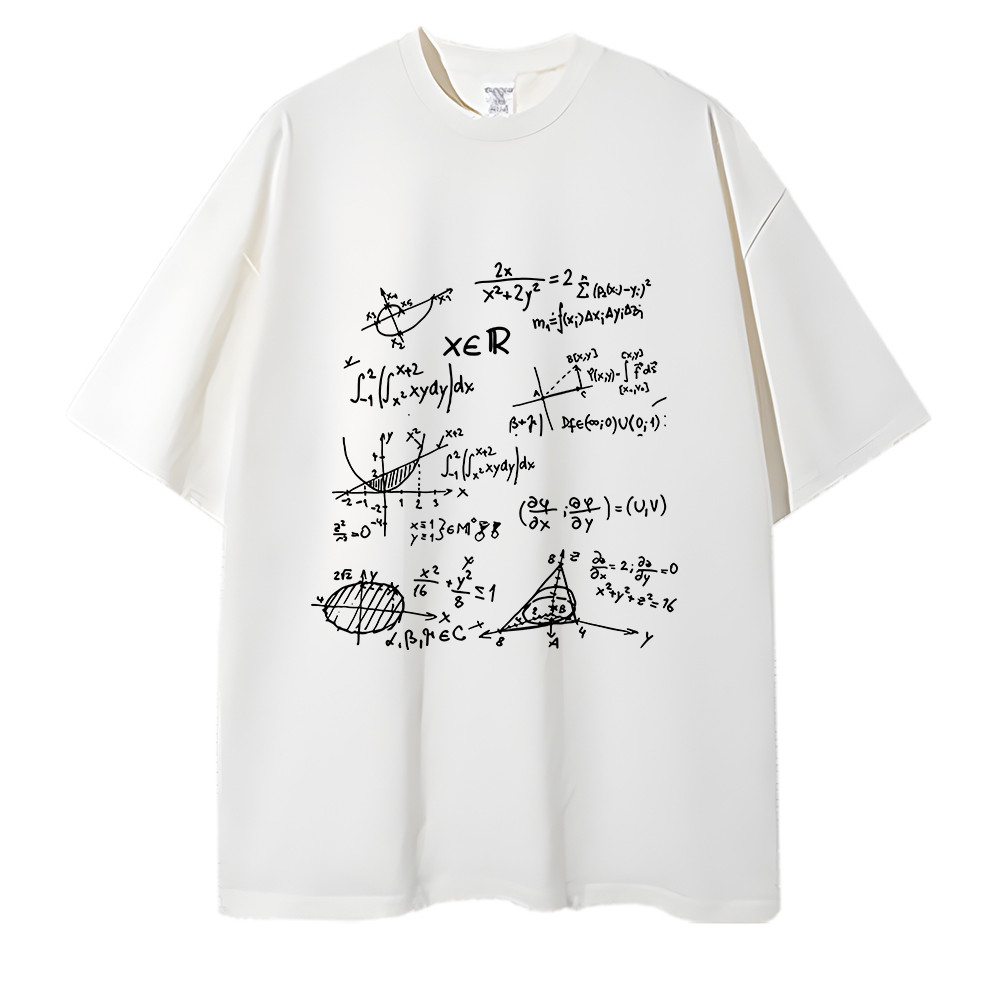 2026 Camiseta Masculino Unissex Oversized Streetwear Matemática Cálculo Geometria Álgebra Trigonometria Equações