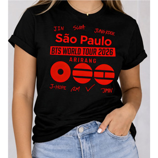 Camiseta Feminina Masculina BTS World Tour 2026 Camisa Army BTS Fãs Kpop T-shirt Unissex Streetwear em Oferta na Shopee