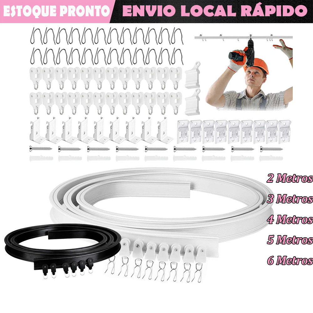 Trilho Para Cortina De Teto Kit Para Com Acessórios De Instalação Para Janelas Cortinas Chuveiro RV
