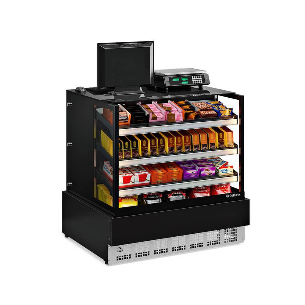 Vitrine Neutra Caixa Conveniência Gelopar 100cm MGEX-100 Preta