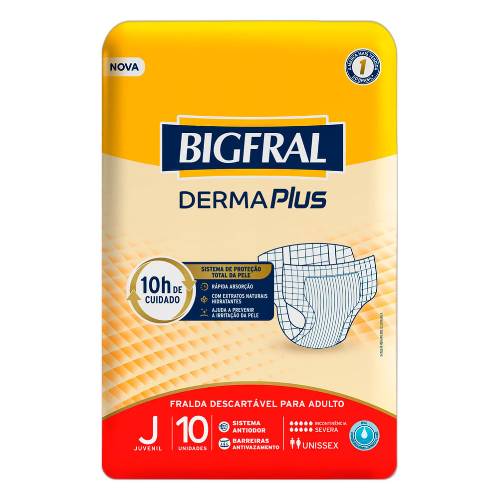 Fralda Bigfral Derma Plus Juvenil 10 Unidades em Oferta na Shopee