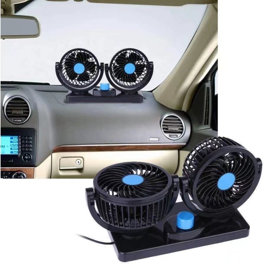 Ventilador Automotivo Duplo Com Ajuste P/ carro Caminhão 12v
