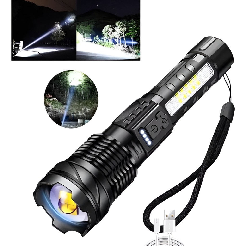 Lanterna Supe Brilhante 7 Modos Zoom Luz alta Forte Para Ambiente Externo em Oferta na Shopee